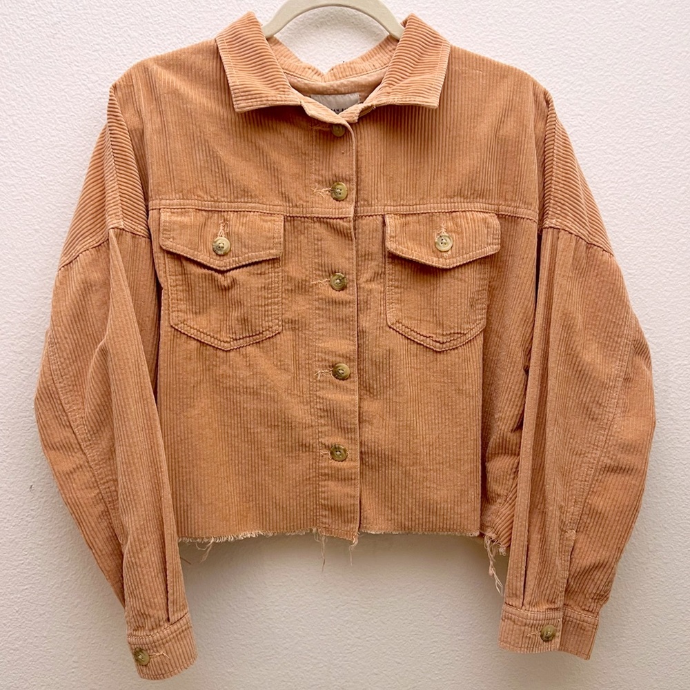 American Eagle Corduroy Distressed Jacket | Medium